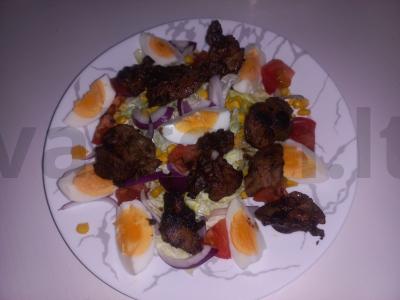 Vištienos kepenėlių salotos Žingsnis 6