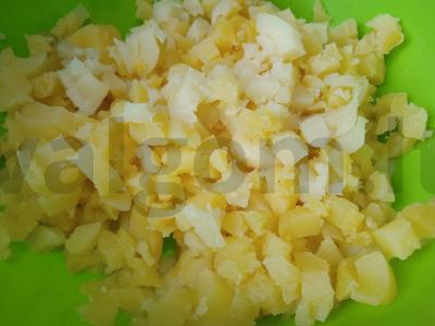 Okroška ant beržo sulčių su majonezu ir virta vištienos filė Žingsnis 1