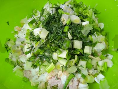 Okroška ant beržo sulčių su majonezu ir virta vištienos filė Žingsnis 5