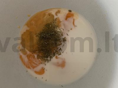 Pieniniai sausainiai su krapais Žingsnis 1