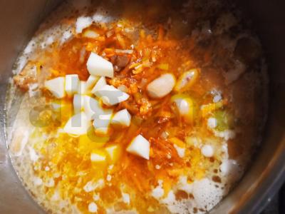 Pupelių sriuba ant ančių sultinio su adžika Žingsnis 3