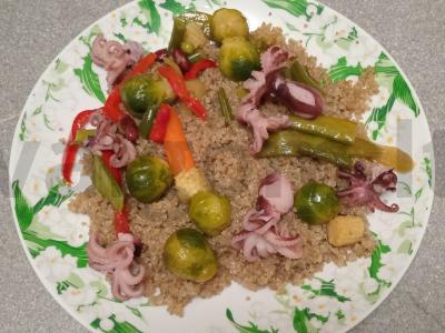 Kvinoja, aštuonkojai ir daržovės pusryčiai Žingsnis 4