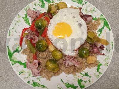 Kvinoja, aštuonkojai ir daržovės pusryčiai Žingsnis 6