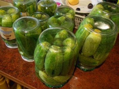 Marinuoti agurkai su actu pagrindine nuotrauka