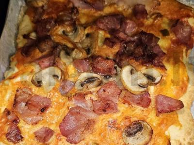 Greita namų pica su grybais ir bekonu Žingsnis 8