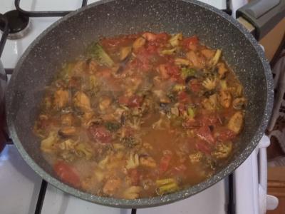 Grikių makaronai soba su midijomis ir daržovėmis Žingsnis 5