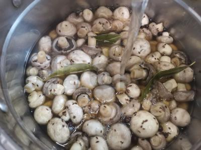 Konservuoti šampinjonai Žingsnis 5