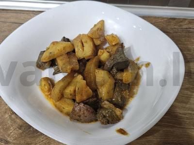 Troškinta kalakutų kepenėlė su bulvėmis Žingsnis 9