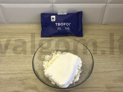 Sūrio blynai su manų kruopomis ir šokoladu Žingsnis 1