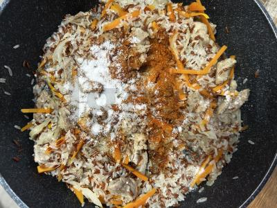 Kepinys iš garinto ir raudono ryžių su kiauliena Žingsnis 5