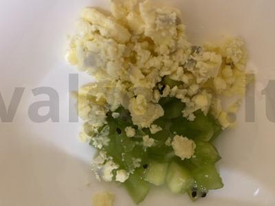 Įdaryti kiaušiniai su kiviais ir pupelėmis Žingsnis 2