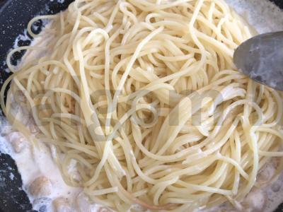 Makaronai su jūros midijomis Žingsnis 8