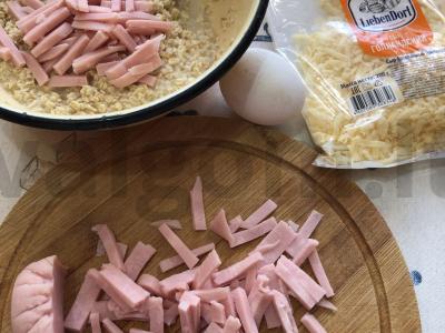 Avižiniai blynai su kumpiu ir sūriu Žingsnis 2