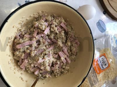 Avižiniai blynai su kumpiu ir sūriu Žingsnis 3