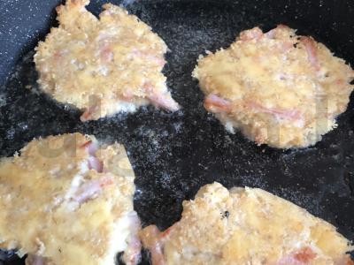 Avižiniai blynai su kumpiu ir sūriu Žingsnis 7