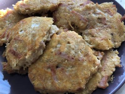 Avižiniai blynai su kumpiu ir sūriu Žingsnis 8