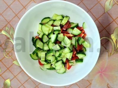 Sultingas salotas „Ryški daržovių lysvė“ Žingsnis 2