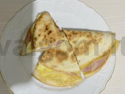 Tortilija su karbonaidu ir sūriu pusryčiams Žingsnis 11