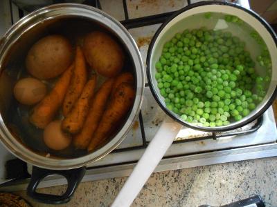 Olivje „Laktovegetariškas“ Žingsnis 1