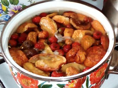 Džiovintų vaisių kompotas su erškėtuogėmis ir džiovintomis slyvomis pagrindine nuotrauka