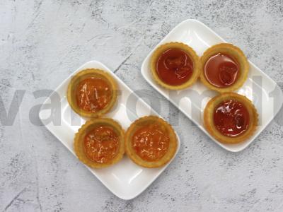 Krepšeliai su džemu, mėlynu sūriu ir riešutais Žingsnis 1