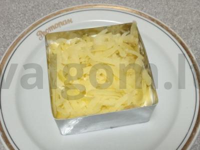 Silkė po šubė su obuoliu ir granato sėklomis Žingsnis 4