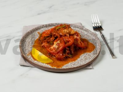 Keptas menkės filė po daržovių „šaliku“ pagrindine nuotrauka