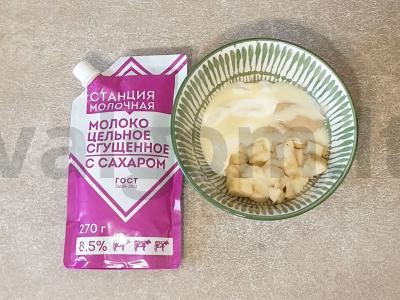 Švelnus desertas su bananais ir saldžiuoju pienu Žingsnis 3