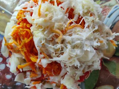 Salotos su krabų mėsa ir unagi padažu Žingsnis 6