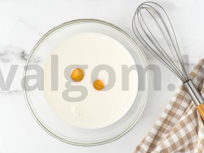 Blynai su lašiša ir grietinėlės sūriu Žingsnis 2