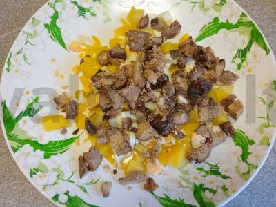 Vištienos kepenėlių salotas Žingsnis 4