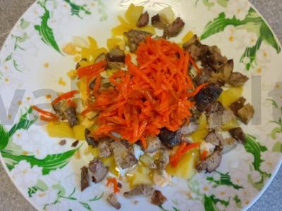 Vištienos kepenėlių salotas Žingsnis 5