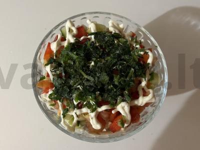 Skani mėsos salotos „Šiluma“ pagrindine nuotrauka