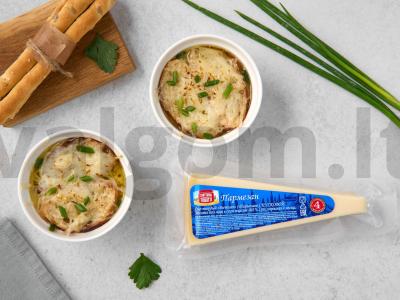 Prancūziškas svogūnų sriuba pagrindine nuotrauka