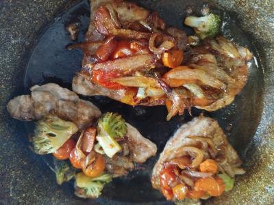 Kiaulienos šnicelis su daržovėmis Žingsnis 12