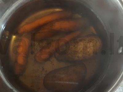 Salotas „Žiemos pasaka“ su kalakutiena Žingsnis 1