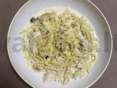 Makaronai su pievagrybiais ir kalakutiena grietinėlės padaže Žingsnis 8