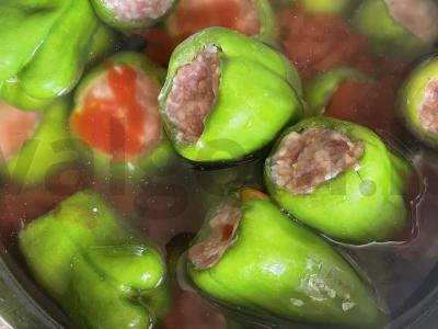 Įdaryti pipirai su mėsa ir ryžiais Žingsnis 5