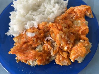 Dietinis keptas menkė pagrindine nuotrauka