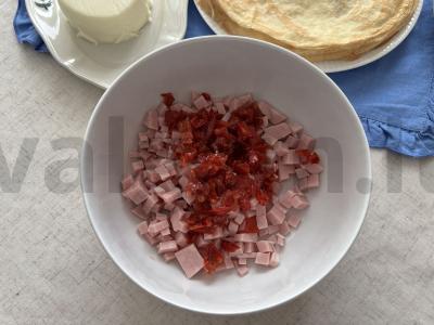 Blynai su kumpiu ir mocarela Žingsnis 7