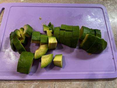 Salotos su krevetėmis, kriauše ir sūriu Žingsnis 3