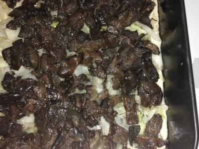 Kopūstų ir grybų pyragas Žingsnis 7