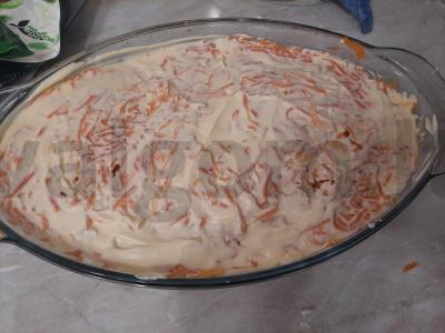 Salotos su žuvimi, kiaušiniais ir daržovėmis Žingsnis 11