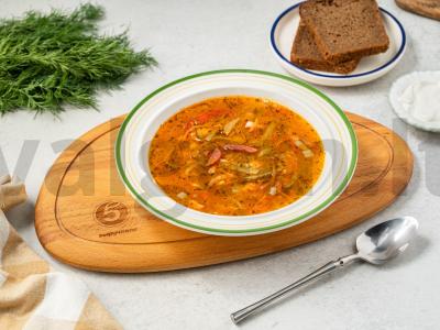 Sūrusis sriuba su rūkyta šonine pagrindine nuotrauka