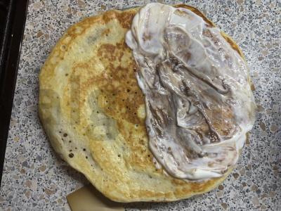 Varškės blynai su jogurtu ir bananais Žingsnis 6