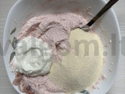 Varškės blyneliai su vyšnių džemu Žingsnis 3