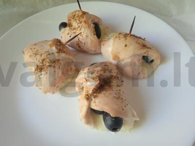 Vištienos ritinėliai su sūriu, alyvuogėmis ir čili pipirais Žingsnis 8