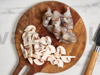 Krevetėmis užpildytos tartaletės Žingsnis 1