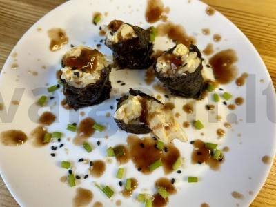 Patingėlių ritinėliai su omletu ir lydytu sūriu Žingsnis 5