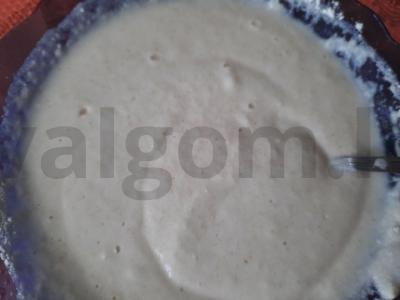 Manų blynai su kokosų pienu Žingsnis 1